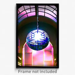 Pixel Art Poster - Spherical Stained Glass (8 Bit Psychedelic Video Game Print)