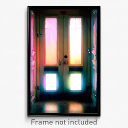 Pixel Art Poster - Stained Door (8 Bit Psychedelic Trippy Video Game Print)