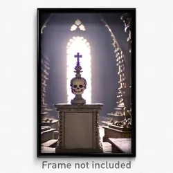 Pixel Art Poster - Made Up Ossuary (8 Bit Psychedelic Trippy Video Game Print)