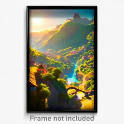 Pixel Art Poster - Sunny Vale (8 Bit Psychedelic Trippy Weird Video Game Print)