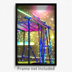 Pixel Art Poster - Sparkling Drying Rack (8 Bit Psychedelic Video Game Print)