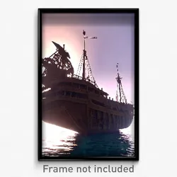 Pixel Art Poster - Unusual Shipwreck (8 Bit Psychedelic Trippy Video Game Print)