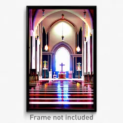 Pixel Art Poster - Fabulous Chapel (8 Bit Psychedelic Trippy Video Game Print)
