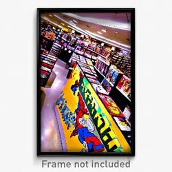 Pixel Art Poster - Dizzying Comic Book Store (8 Bit Video Game Print)