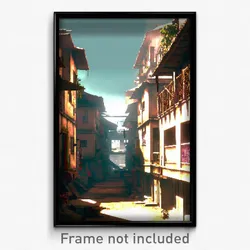 Pixel Art Poster - Rare Slum (8 Bit Psychedelic Trippy Weird Video Game Print)