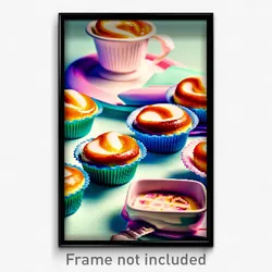 Pixel Art Poster - Rubbery Pastel De Nata (8 Bit Psychedelic Video Game Print)