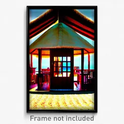 Pixel Art Poster - Homely Hut (8 Bit Psychedelic Trippy Weird Video Game Print)