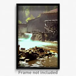 Pixel Art Poster - Murky Sawmill (8 Bit Psychedelic Trippy Video Game Print)