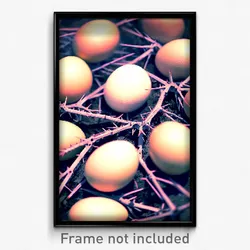 Pixel Art Poster - Thorny Eggs (8 Bit Psychedelic Trippy Weird Video Game Print)