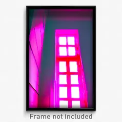 Pixel Art Poster - Pink Window (8 Bit Psychedelic Trippy Weird Video Game Print)