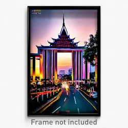 Pixel Art Poster - Standard Thai City (8 Bit Psychedelic Video Game Print)
