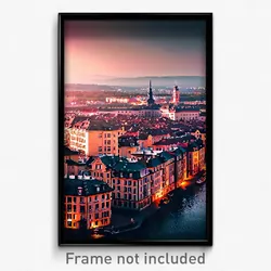 Pixel Art Poster - Frightening European City (8 Bit Video Game Print)