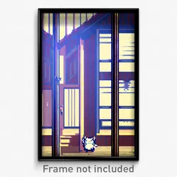Pixel Art Poster - Unwelcoming Mews (8 Bit Psychedelic Trippy Video Game Print)