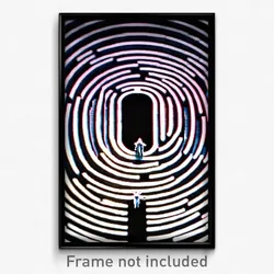Pixel Art Poster - Sharp Labyrinth (8 Bit Psychedelic Trippy Video Game Print)