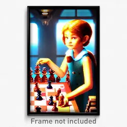 Pixel Art Poster - Adorable Chess (8 Bit Psychedelic Trippy Video Game Print)