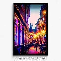 Pixel Art Poster - Glaring Pub (8 Bit Psychedelic Trippy Weird Video Game Print)