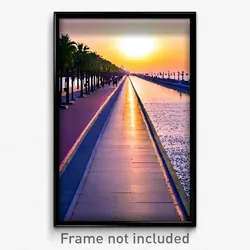 Pixel Art Poster - Wide Promenade (8 Bit Psychedelic Trippy Video Game Print)