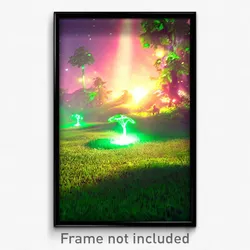 Pixel Art Poster - Green Fairy Ring (8 Bit Psychedelic Trippy Video Game Print)