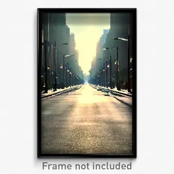 Pixel Art Poster - Empty Avenue (8 Bit Psychedelic Trippy Video Game Print)