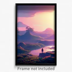 Pixel Art Poster - Lost Landscape (8 Bit Psychedelic Trippy Video Game Print)