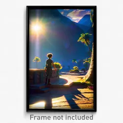 Pixel Art Poster - Sunny Fief (8 Bit Psychedelic Trippy Weird Video Game Print)