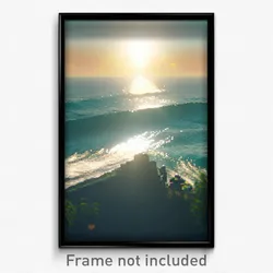 Pixel Art Poster - Active Ocean (8 Bit Psychedelic Trippy Video Game Print)