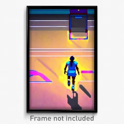 Pixel Art Poster - Upbeat Court (8 Bit Psychedelic Trippy Video Game Print)