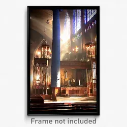 Pixel Art Poster - Complicated Synagogue (8 Bit Psychedelic Video Game Print)