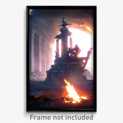 Pixel Art Poster - Insane Forge (8 Bit Psychedelic Trippy Video Game Print)