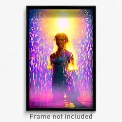 Pixel Art Poster - Watery Dais (8 Bit Psychedelic Trippy Weird Video Game Print)