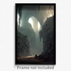 Pixel Art Poster - Dreary Cavern (8 Bit Psychedelic Trippy Video Game Print)