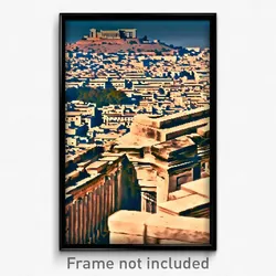 Pixel Art Poster - Dangerous Acropolis (8 Bit Psychedelic Video Game Print)