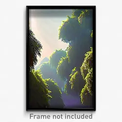 Pixel Art Poster - Dense Fief (8 Bit Psychedelic Trippy Weird Video Game Print)