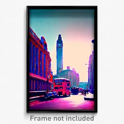 Pixel Art Poster - Puny London (8 Bit Psychedelic Trippy Weird Video Game Print)