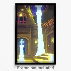 Pixel Art Poster - Squiggly Nunnery (8 Bit Psychedelic Trippy Video Game Print)