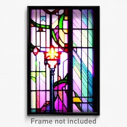Pixel Art Poster - Shifty Stained Glass (8 Bit Psychedelic Video Game Print)