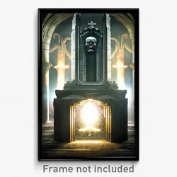Pixel Art Poster - Outrageous Crypt (8 Bit Psychedelic Trippy Video Game Print)