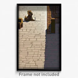 Pixel Art Poster - Elderly Tile (8 Bit Psychedelic Trippy Video Game Print)