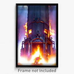 Pixel Art Poster - Stunning Furnace (8 Bit Psychedelic Trippy Video Game Print)