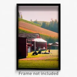 Pixel Art Poster - Electric Farmstead (8 Bit Psychedelic Video Game Print)