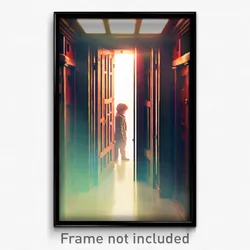 Pixel Art Poster - Hidden Hideaway (8 Bit Psychedelic Trippy Video Game Print)