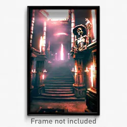 Pixel Art Poster - Insane Catacombs (8 Bit Psychedelic Trippy Video Game Print)