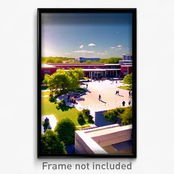 Pixel Art Poster - Ample Campus (8 Bit Psychedelic Trippy Video Game Print)