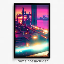 Pixel Art Poster - Shiny Port (8 Bit Psychedelic Trippy Weird Video Game Print)