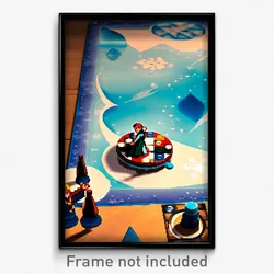 Pixel Art Poster - Frozen Board Game (8 Bit Psychedelic Trippy Video Game Print)