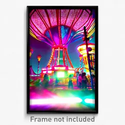 Pixel Art Poster - Vivid Fairground (8 Bit Psychedelic Trippy Video Game Print)