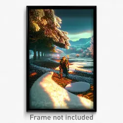 Pixel Art Poster - Frosty Mere (8 Bit Psychedelic Trippy Weird Video Game Print)