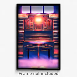 Pixel Art Poster - Bronze Safehouse (8 Bit Psychedelic Trippy Video Game Print)
