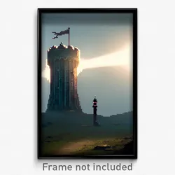 Pixel Art Poster - Bleak Tower (8 Bit Psychedelic Trippy Weird Video Game Print)
