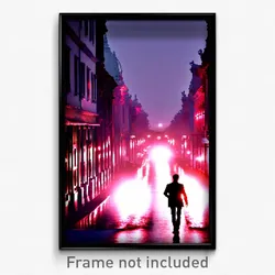 Pixel Art Poster - Dangerous Street (8 Bit Psychedelic Trippy Video Game Print)